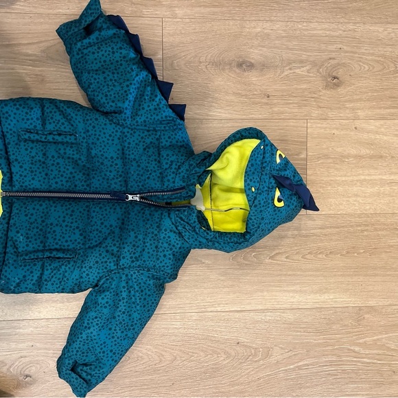 Carter’s Dino Green Dino Snowbib and  Ski Jacket. Cat & Jack snow Boots. - Picture 3 of 6